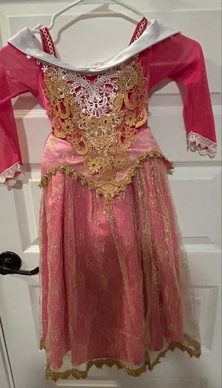 Duokipolla Sleeping Beauty Princess Aurora, pink priness costume size 110/4T-5